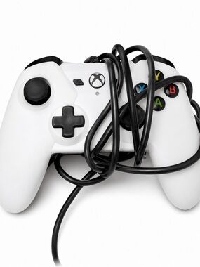White Wired Gaming Controller with Familiar Button Layout